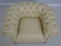 L71181: Pair Creme Color Leather Chesterfield Chai