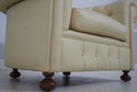 L71181: Pair Creme Color Leather Chesterfield Chai