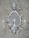 F62627EC: Pair Italian Toleware Mirrored Candelabr