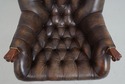 L71229: STICKLEY Tufted Leather Leopold Chair & Ot