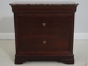 L71212: Pair STICKLEY Marble Top Empire Cherry Nig