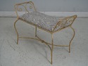 L66791: Gold Finish Rope Twist Italian Iron Bench