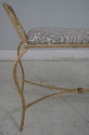 L66791: Gold Finish Rope Twist Italian Iron Bench