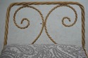 L66791: Gold Finish Rope Twist Italian Iron Bench