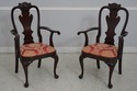 L65745: Set of 8 STICKLEY Damask Upholstered Mahog