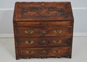 F66719: Antique French Carved Walnut Slant Front D