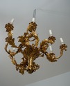 F62441EC: French Gold Leaf Toleware Chandelier w. 