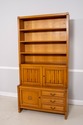 F70490: Pair German Oak 3 Piece Open Bookcase Cabi