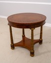 L71329: MAITLAND SMITH Round Mahogany Brass Base C