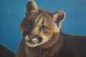 F10593E: Framed Oil Painting on Canvas Three Lions