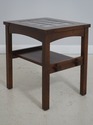 71341: STICKLEY Mission Oak Two-Tier Tile Top End 