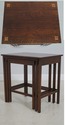 71341: STICKLEY Mission Oak Two-Tier Tile Top End 