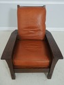 71343: STICKLEY Mission Oak And Leather Morris Cha