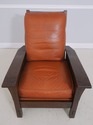 71344: STICKLEY Mission Oak Leather Morris Chair W