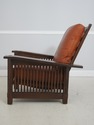 71344: STICKLEY Mission Oak Leather Morris Chair W