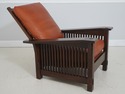 71344: STICKLEY Mission Oak Leather Morris Chair W