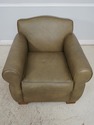 F66514: Green Leather Club Chair