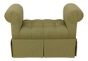 58028EC: Custom Upholstered Green Tufted Rolled Ar