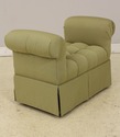 58028EC: Custom Upholstered Green Tufted Rolled Ar