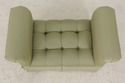 58028EC: Custom Upholstered Green Tufted Rolled Ar