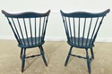 L54585EC: Pair Blue Painted Windsor Style Fan Back
