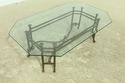 54596EC: Glass Top Iron Base Designer Coffee Table