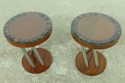 F54468EC: Pair Round Modern Design Marble Inlaid B