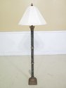 F30633EC: Brass & Marble Column Floor Lamp w. Shad