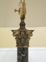 F30633EC: Brass & Marble Column Floor Lamp w. Shad