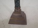 F30633EC: Brass & Marble Column Floor Lamp w. Shad