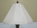 F30633EC: Brass & Marble Column Floor Lamp w. Shad