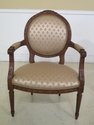 46946EC: Pair French Louis XV Upholstered Open Arm