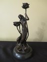 LF46870EC: SIGNATURE STATUARY Bronze Nymphs Candle