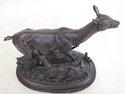 LF46850EC: SIGNATURE STATUARY Bronze Deer w. Foe S