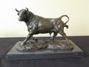 LF37319EC: SIGNATURE STATUARY Bronze Bull On Marbl