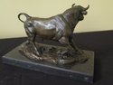 LF37319EC: SIGNATURE STATUARY Bronze Bull On Marbl