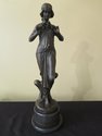 LF46872EC: SIGNATURE STATUARY Signed Bronze Woman 