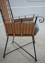 67257: Modern Design Iron & Wicker Porset High Bac