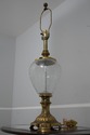 F29351EC: STIFFEL Brass & Crackle Glass Table Lamp