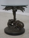 F71990: Glass Top Elephant Base Lamp or Occasional