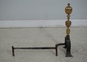 F63316EC: Pair Antique Brass & Iron Fireplace Andi