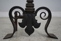 F63316EC: Pair Antique Brass & Iron Fireplace Andi