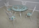 F62390EC: Vintage Iron Dining Room Table & 4 Chair