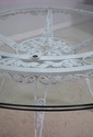 F62390EC: Vintage Iron Dining Room Table & 4 Chair