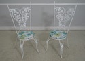 F62390EC: Vintage Iron Dining Room Table & 4 Chair