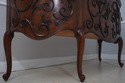 71956: HENREDON Chestnut Finish Demilune Marble To