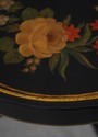 L72113: Vintage Black Lacquer Toleware Tray Top En