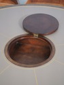 L71896: English Style Large Mahogany Round Leather