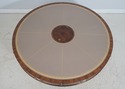 L71896: English Style Large Mahogany Round Leather