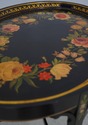 L72113: Vintage Black Lacquer Toleware Tray Top En